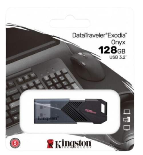MEMORIA FLASH KINGSTON DATATRAVELER EXODIA ONYX 128 GB USB 3.2